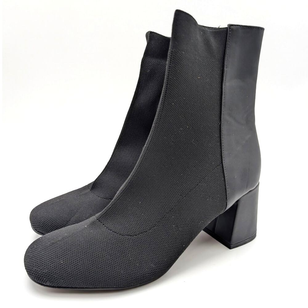 MIA Bronwen Pull-On Block Heel Ankle Boots Women's Black Size US9M EU39.5